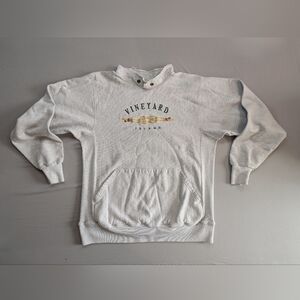 Rare Vintage Kellsport Vineyard Island MiUSA Mock Hoodie Gray sweatshirt XL